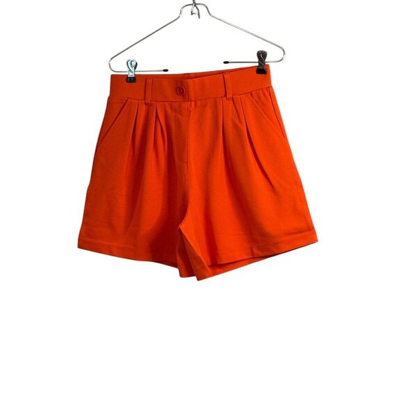 Betabrand Women's 90s Pleated Trouser Short Orange Size Medium NWT - Picture 4 of 6